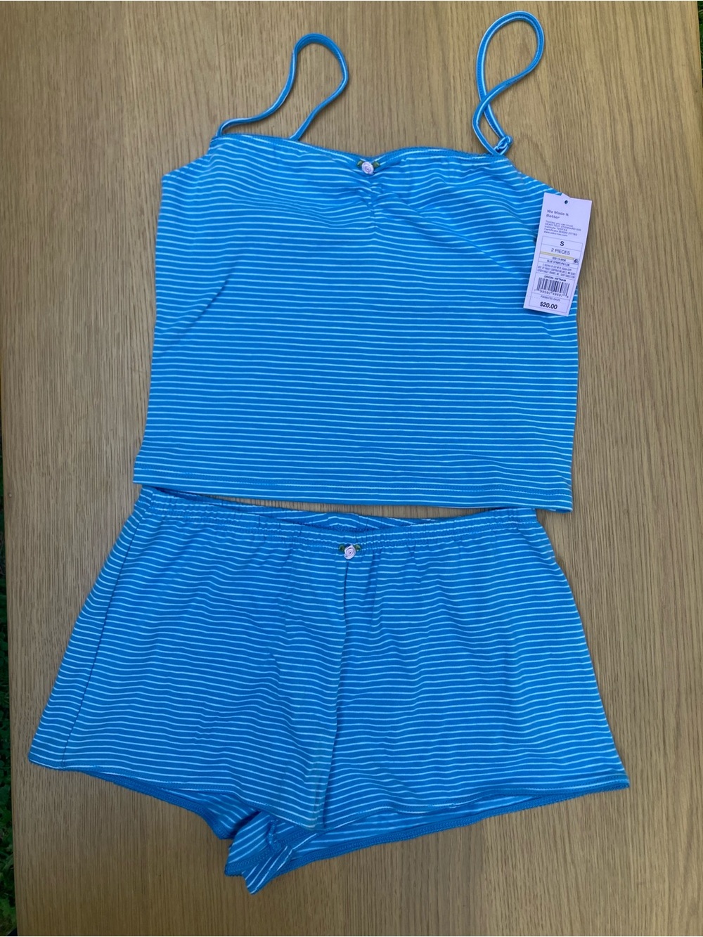 wild fable Blue & White Striped Cami and Short Sleep Set